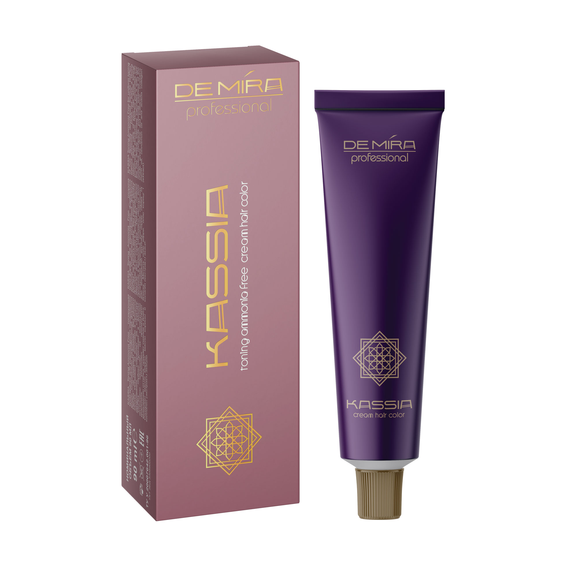 Безаміачна тонувальна крем-фарба для волосся DeMira Professional Kassia Toning Ammonia Free Cream Hair Color 10/76 Блондин коричнево-фіолетовий, 90 мл